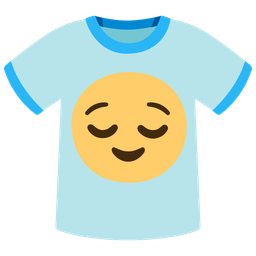 t-shirt and relieved face