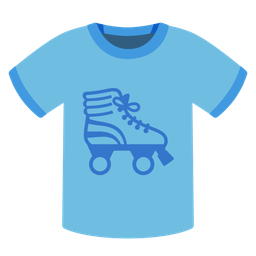 t-shirt and roller skate