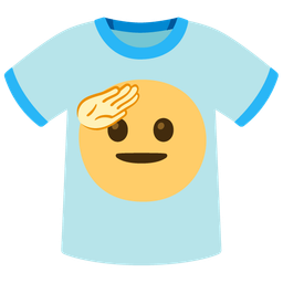 t-shirt and saluting face