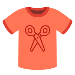t-shirt and scissors