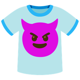 t-shirt and smiling face with horns