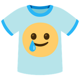 T-shirt and Smiling face with tear