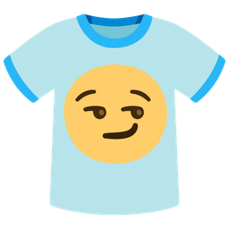 t-shirt and smirking face
