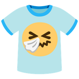 t-shirt and sneezing face