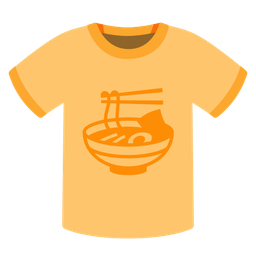 t-shirt and steaming bowl