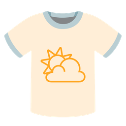 t-shirt and sun behind cloud