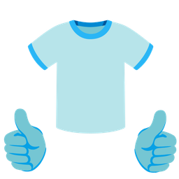 t-shirt and thumbs up
