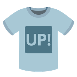 t-shirt and UP! button
