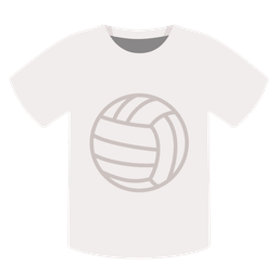 t-shirt and volleyball