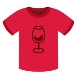 t-shirt and wine glass