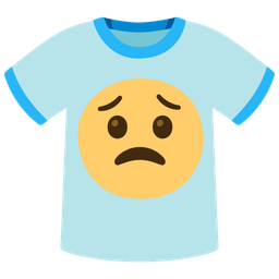 t-shirt and worried face