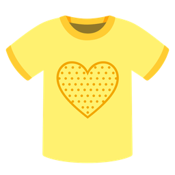 t-shirt and yellow heart