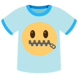t-shirt and zipper-mouth face