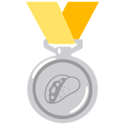 taco and 2nd place medal