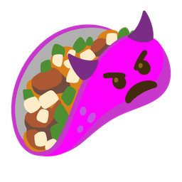 taco and angry face with horns