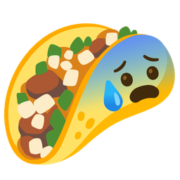 taco and anxious face with sweat