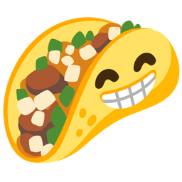 Taco and Beaming face with smiling eyes