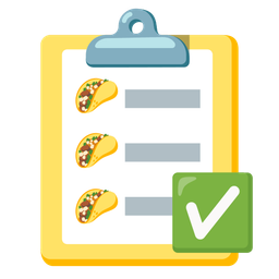 taco and check mark button