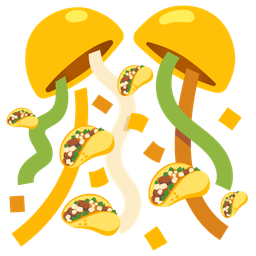 taco and confetti ball