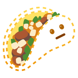 taco and dotted line face