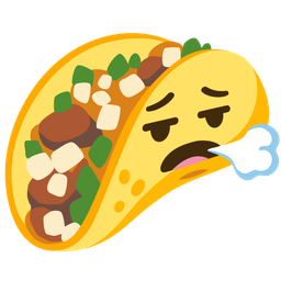 taco and face exhaling