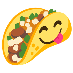 Taco and Face savoring food