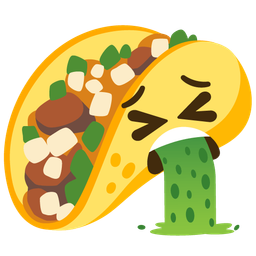 taco and face vomiting