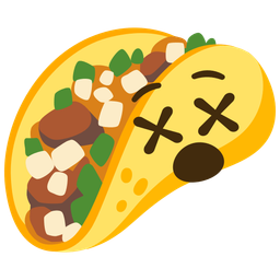 taco and face with crossed-out eyes