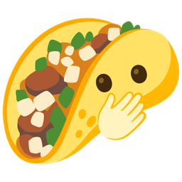 taco and face with open eyes and hand over mouth