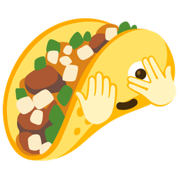 taco and face with peeking eye