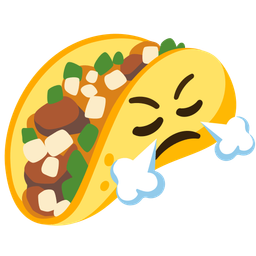 taco and face with steam from nose