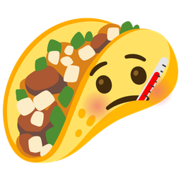 taco and face with thermometer