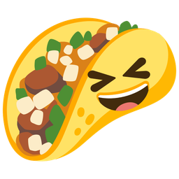 Taco and Grinning squinting face