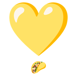 taco and heart exclamation