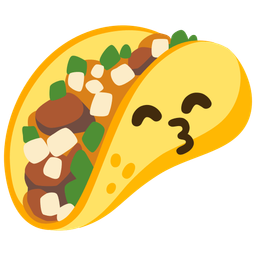 Taco and Kissing face with smiling eyes