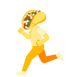 taco and running shoe