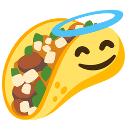 Taco and Smiling face with halo