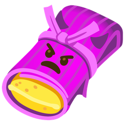 tamale and angry face with horns