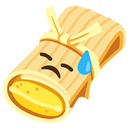 tamale and downcast face with sweat