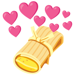 tamale and heart with arrow