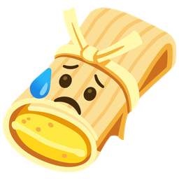 tamale and sad but relieved face
