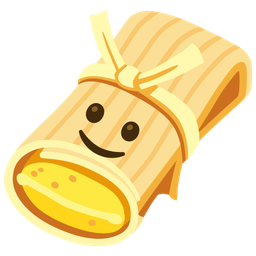 Tamale and Slightly smiling face