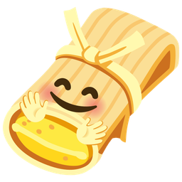 Tamale and Smiling face with open hands