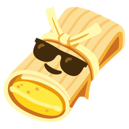 tamale and smiling face with sunglasses