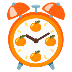 tangerine and alarm clock