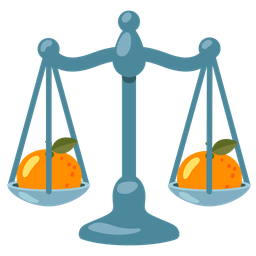 tangerine and balance scale
