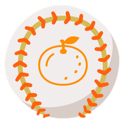 tangerine and baseball