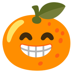 Tangerine and Beaming face with smiling eyes