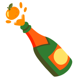 tangerine and bottle with popping cork