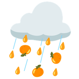 tangerine and cloud with rain
